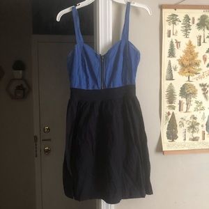 Black and blue spaghetti strap dress